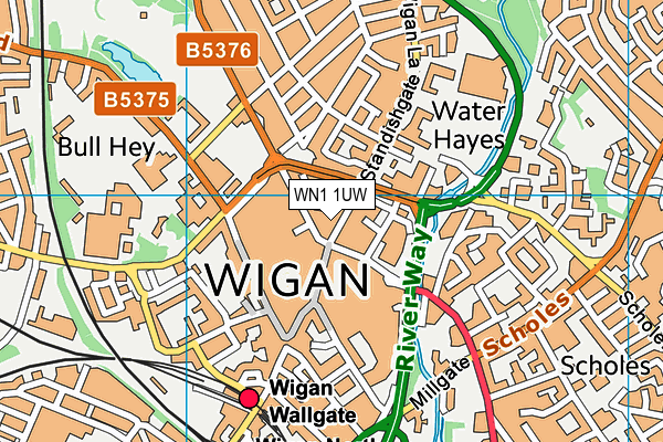 WN1 1UW map - OS VectorMap District (Ordnance Survey)
