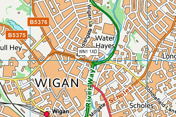 WN1 1XD map - OS VectorMap District (Ordnance Survey)