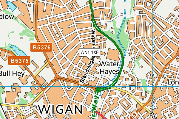 WN1 1XF map - OS VectorMap District (Ordnance Survey)