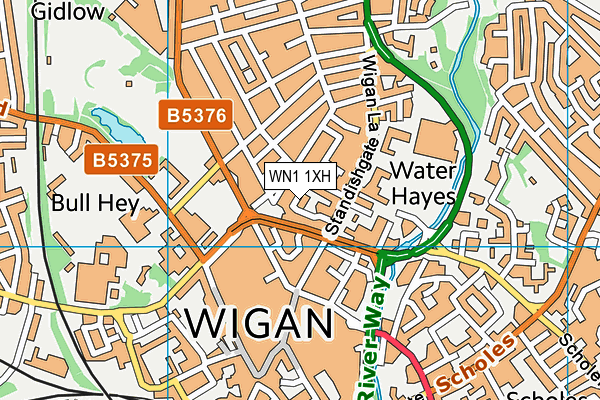 WN1 1XH map - OS VectorMap District (Ordnance Survey)