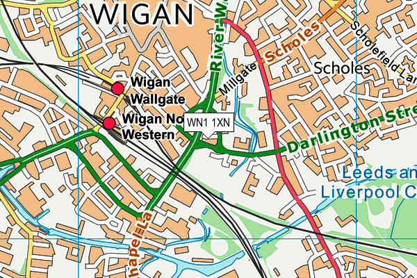 WN1 1XN map - OS VectorMap District (Ordnance Survey)
