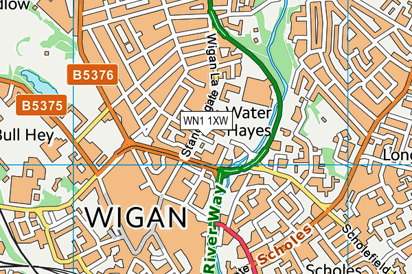 WN1 1XW map - OS VectorMap District (Ordnance Survey)