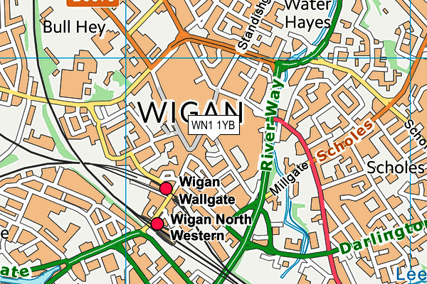 WN1 1YB map - OS VectorMap District (Ordnance Survey)