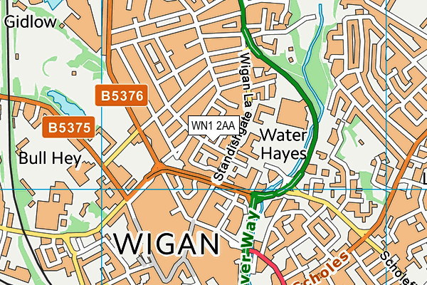 WN1 2AA map - OS VectorMap District (Ordnance Survey)