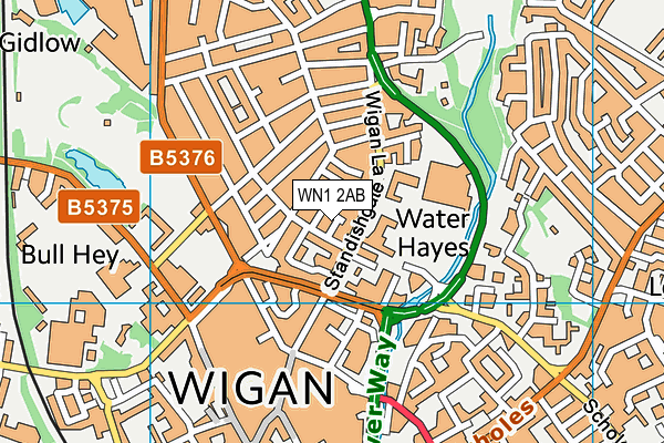 WN1 2AB map - OS VectorMap District (Ordnance Survey)