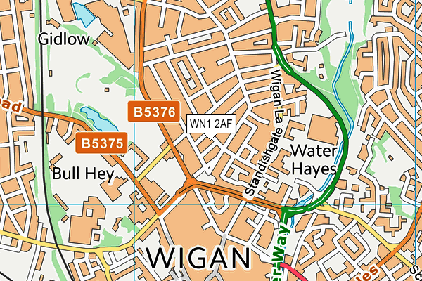 WN1 2AF map - OS VectorMap District (Ordnance Survey)