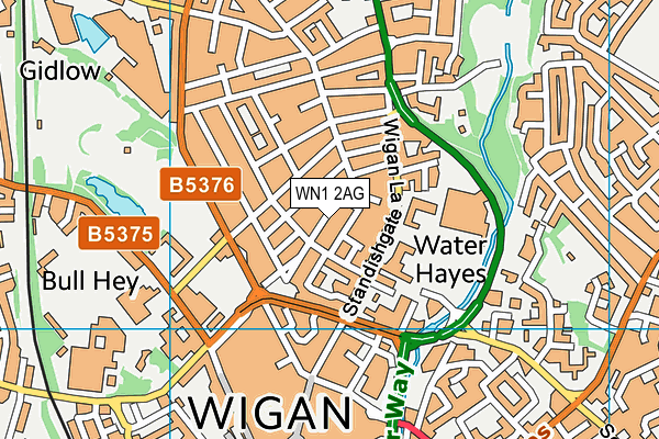 WN1 2AG map - OS VectorMap District (Ordnance Survey)