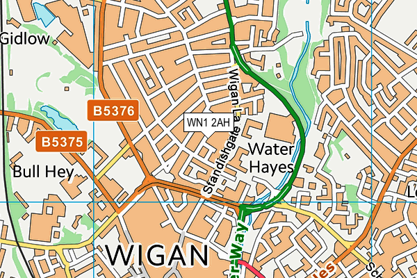 WN1 2AH map - OS VectorMap District (Ordnance Survey)