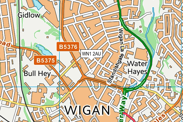 WN1 2AU map - OS VectorMap District (Ordnance Survey)