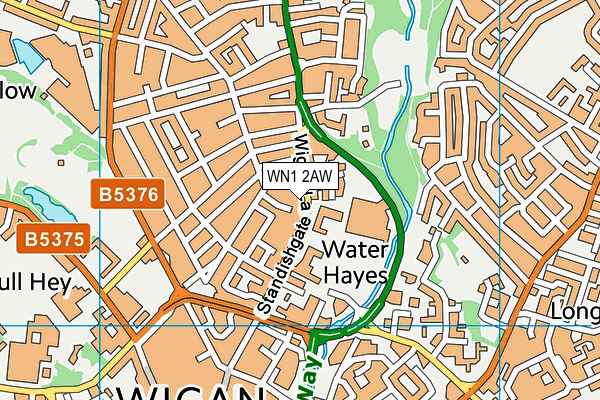 WN1 2AW map - OS VectorMap District (Ordnance Survey)