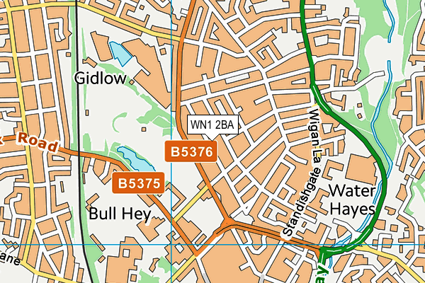 WN1 2BA map - OS VectorMap District (Ordnance Survey)