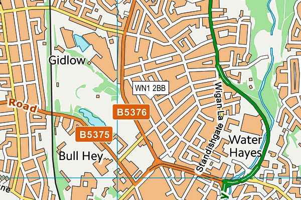 WN1 2BB map - OS VectorMap District (Ordnance Survey)