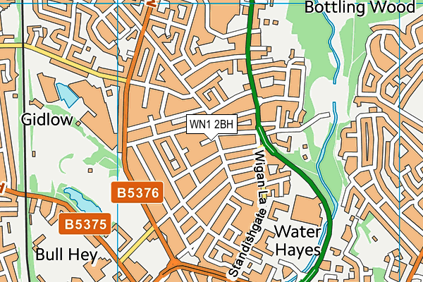 WN1 2BH map - OS VectorMap District (Ordnance Survey)