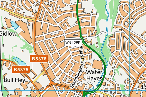 WN1 2BP map - OS VectorMap District (Ordnance Survey)