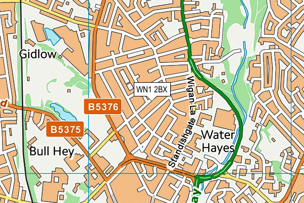 WN1 2BX map - OS VectorMap District (Ordnance Survey)