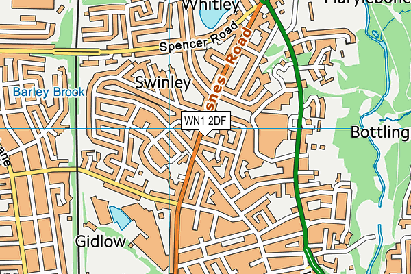 WN1 2DF map - OS VectorMap District (Ordnance Survey)