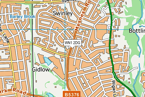 WN1 2DG map - OS VectorMap District (Ordnance Survey)