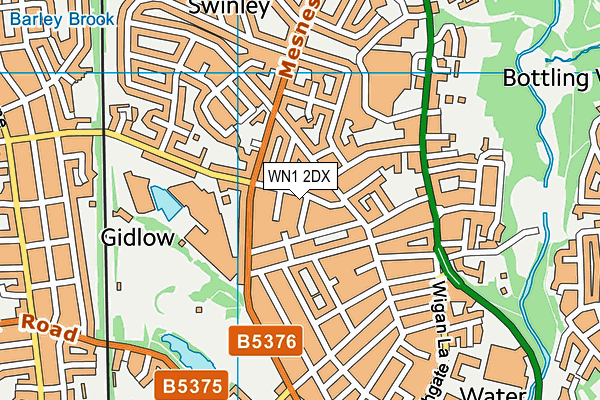 WN1 2DX map - OS VectorMap District (Ordnance Survey)