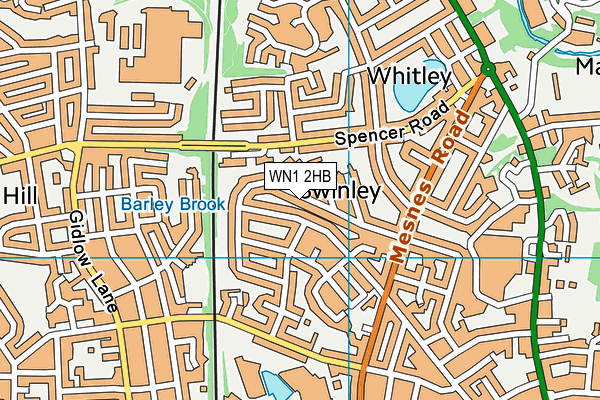 WN1 2HB map - OS VectorMap District (Ordnance Survey)