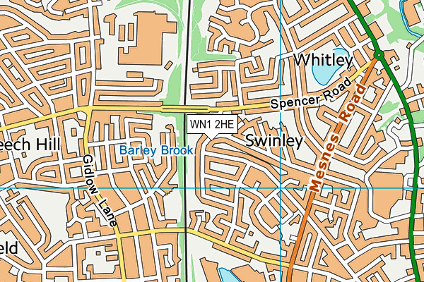 WN1 2HE map - OS VectorMap District (Ordnance Survey)