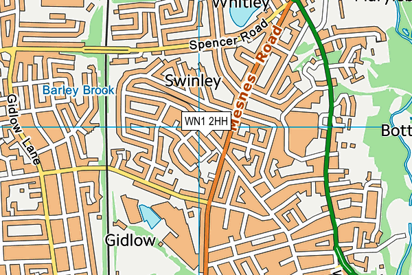 WN1 2HH map - OS VectorMap District (Ordnance Survey)