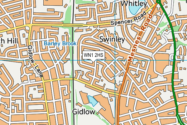 WN1 2HS map - OS VectorMap District (Ordnance Survey)
