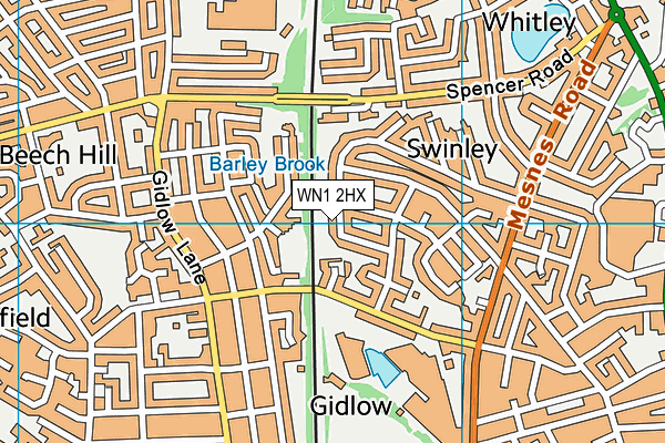 WN1 2HX map - OS VectorMap District (Ordnance Survey)