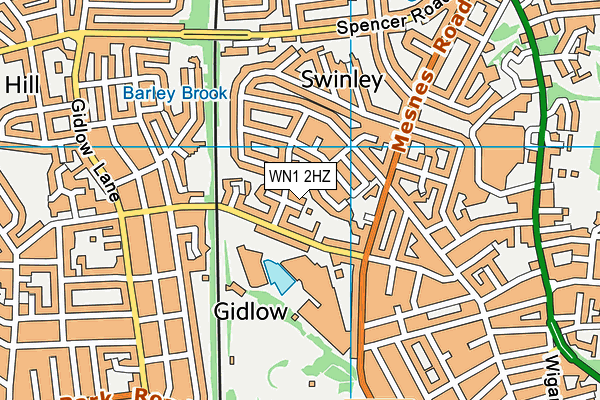 WN1 2HZ map - OS VectorMap District (Ordnance Survey)