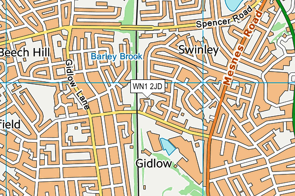 WN1 2JD map - OS VectorMap District (Ordnance Survey)