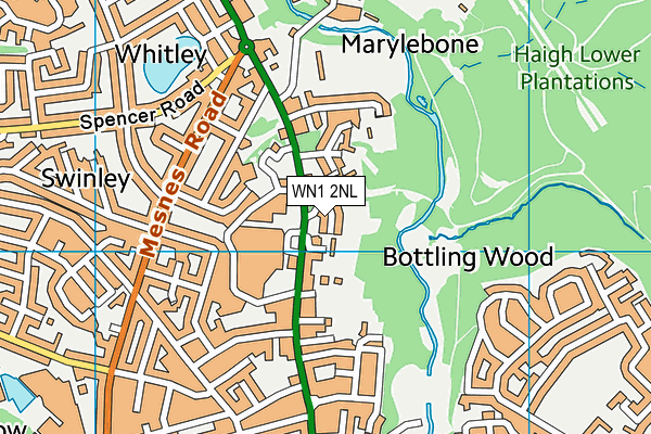 WN1 2NL map - OS VectorMap District (Ordnance Survey)