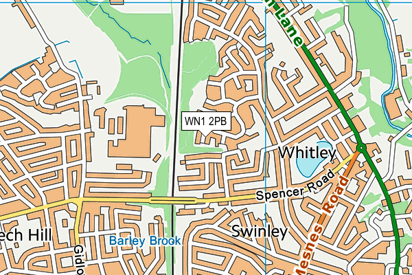 WN1 2PB map - OS VectorMap District (Ordnance Survey)