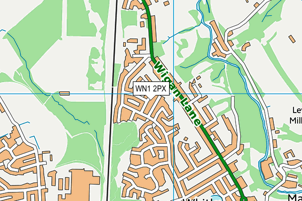 WN1 2PX map - OS VectorMap District (Ordnance Survey)