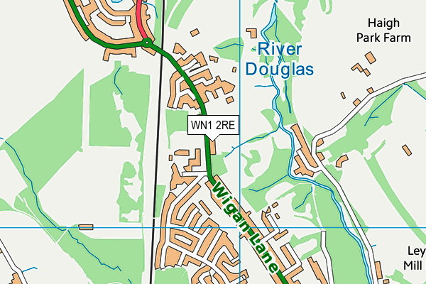 WN1 2RE map - OS VectorMap District (Ordnance Survey)