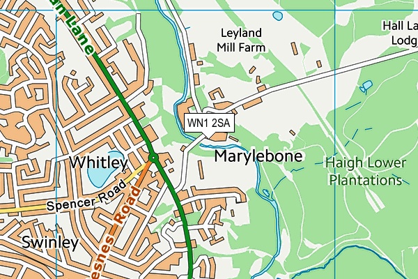 WN1 2SA map - OS VectorMap District (Ordnance Survey)