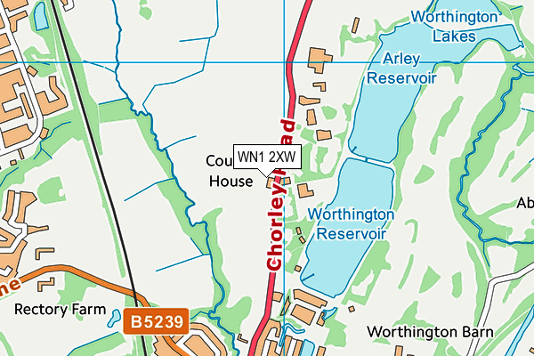WN1 2XW map - OS VectorMap District (Ordnance Survey)