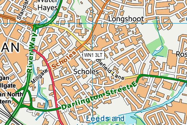 WN1 3LT map - OS VectorMap District (Ordnance Survey)