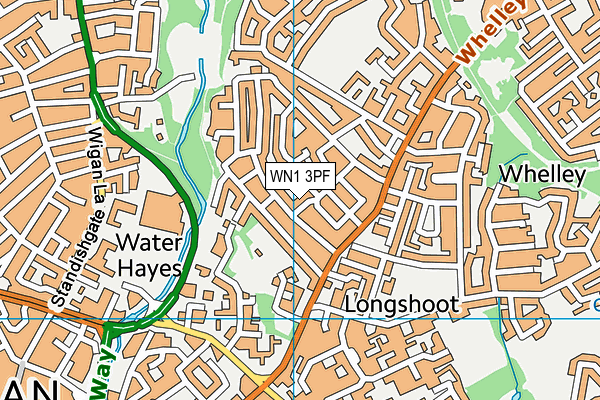 WN1 3PF map - OS VectorMap District (Ordnance Survey)