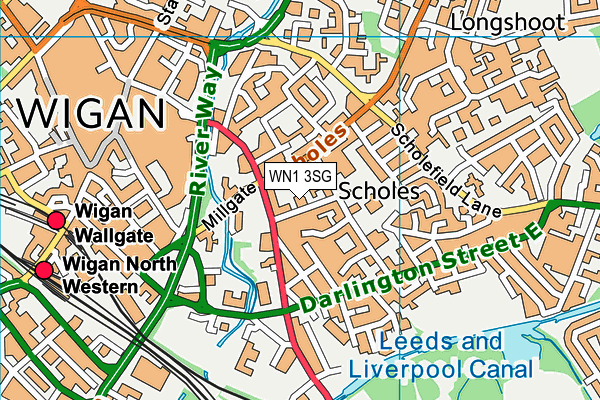 WN1 3SG map - OS VectorMap District (Ordnance Survey)
