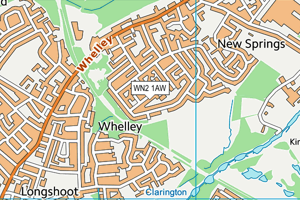 WN2 1AW map - OS VectorMap District (Ordnance Survey)