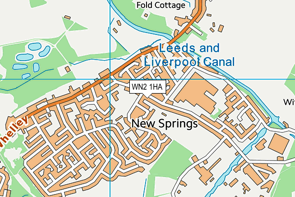 Cale Lane Playing Fields map (WN2 1HA) - OS VectorMap District (Ordnance Survey)