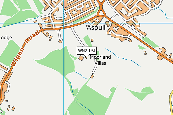 Aspull Rfc map (WN2 1PJ) - OS VectorMap District (Ordnance Survey)