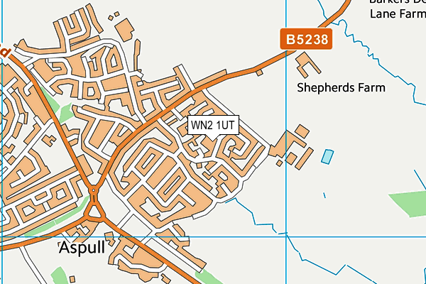 WN2 1UT map - OS VectorMap District (Ordnance Survey)
