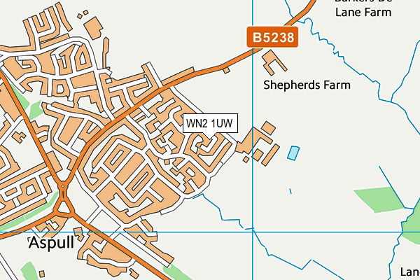 WN2 1UW map - OS VectorMap District (Ordnance Survey)