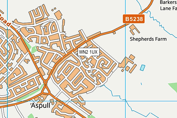 WN2 1UX map - OS VectorMap District (Ordnance Survey)