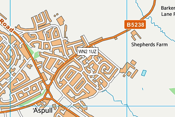 WN2 1UZ map - OS VectorMap District (Ordnance Survey)
