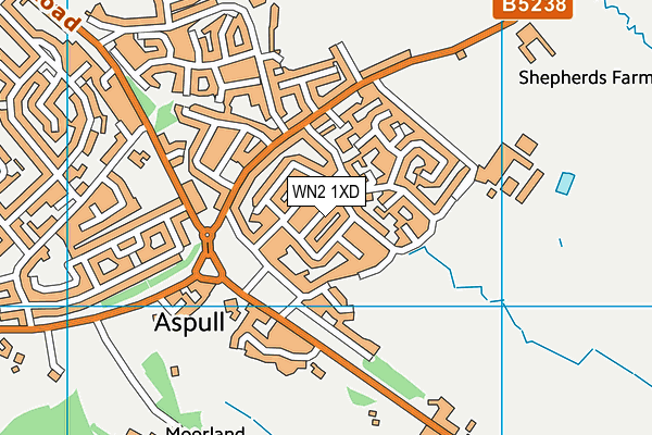 WN2 1XD map - OS VectorMap District (Ordnance Survey)