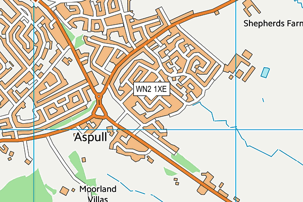 WN2 1XE map - OS VectorMap District (Ordnance Survey)