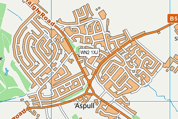 WN2 1XJ map - OS VectorMap District (Ordnance Survey)