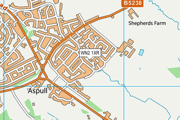 WN2 1XR map - OS VectorMap District (Ordnance Survey)
