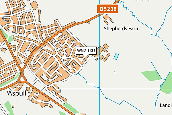 WN2 1XU map - OS VectorMap District (Ordnance Survey)